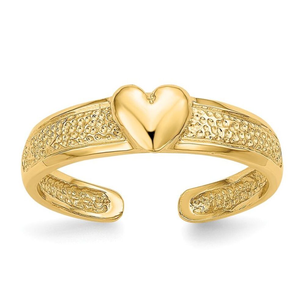 Heart Toe Ring in 14 Karat Yellow Gold